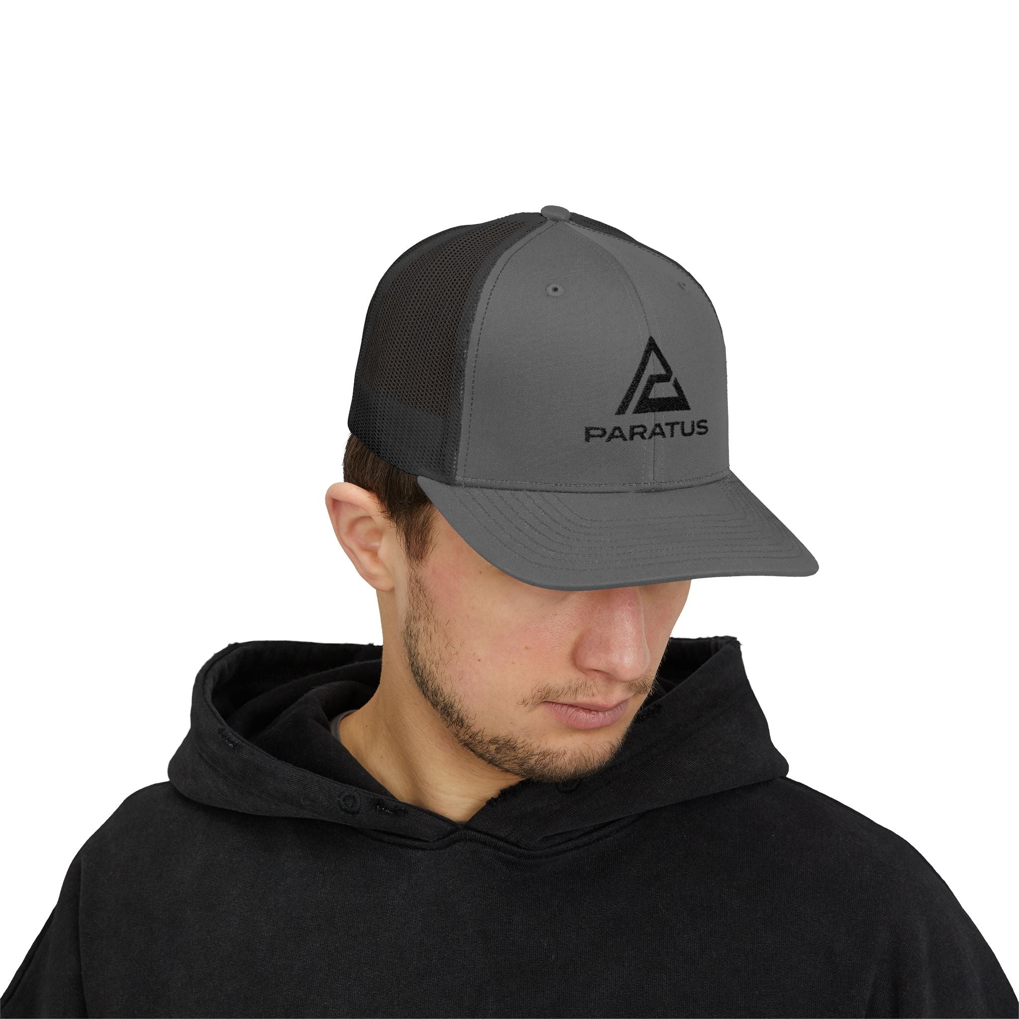 Paratus Logo Trucker Cap — Black Logo