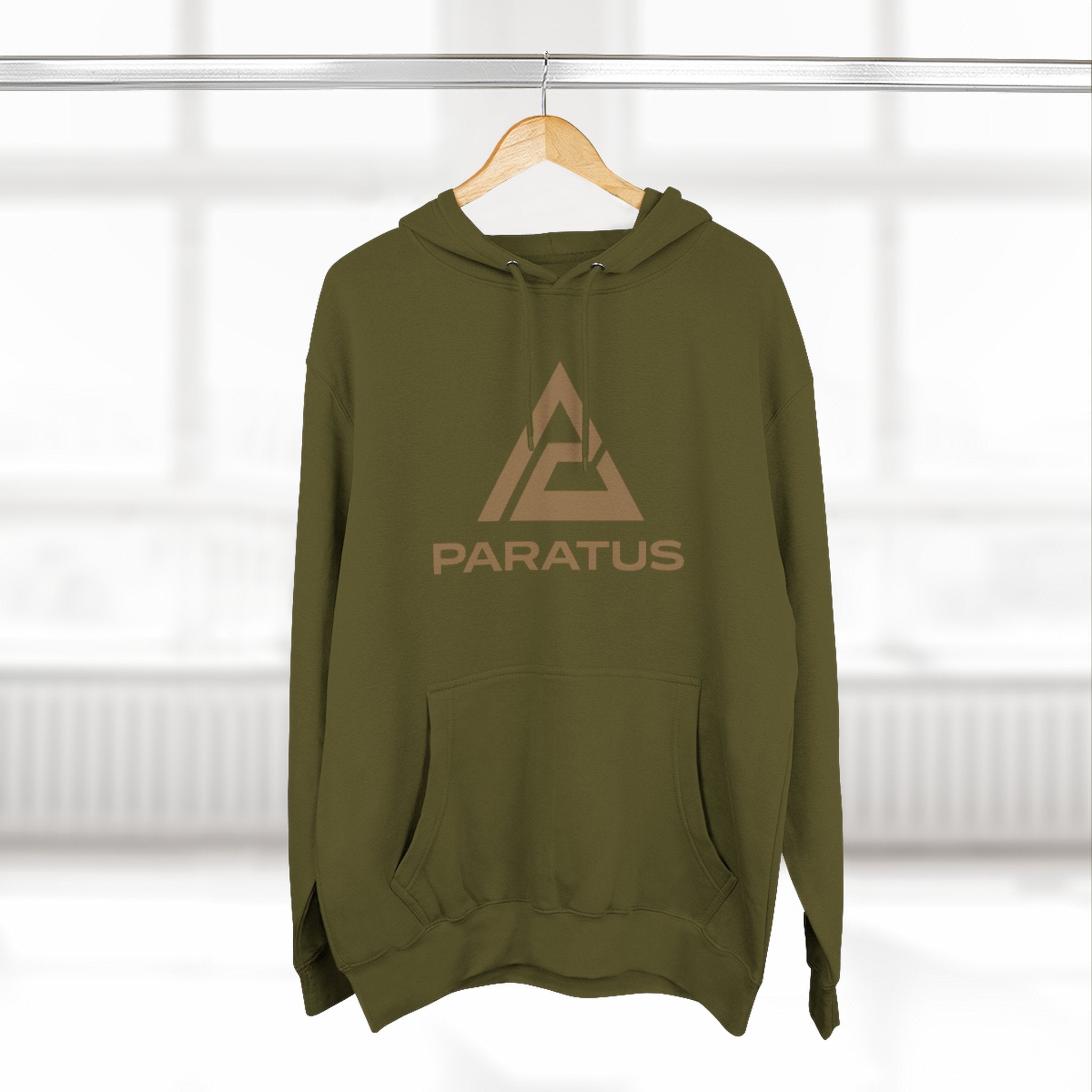 Paratus "Tip of the Spear" Fleece Hoodie — Coyote Brown logo