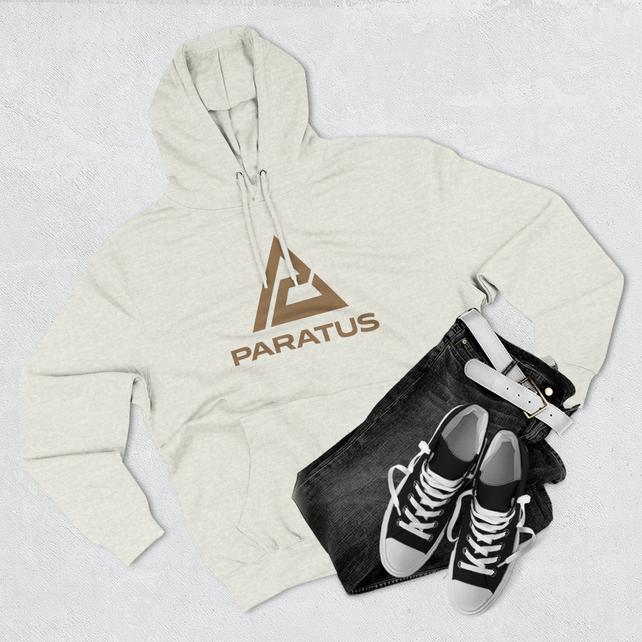 Paratus "Tip of the Spear" Fleece Hoodie — Coyote Brown logo