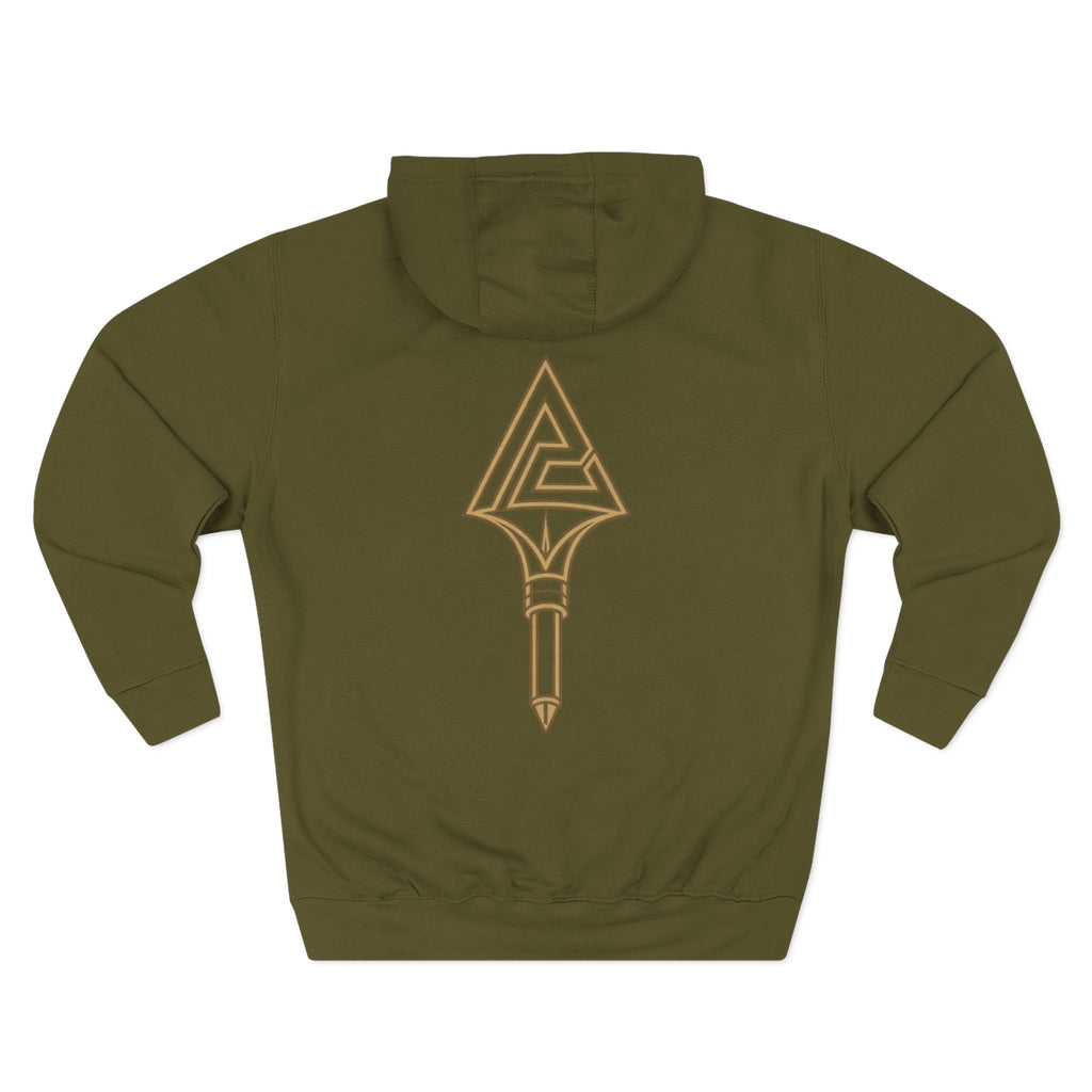 Paratus "Tip of the Spear" Fleece Hoodie — Coyote Brown logo