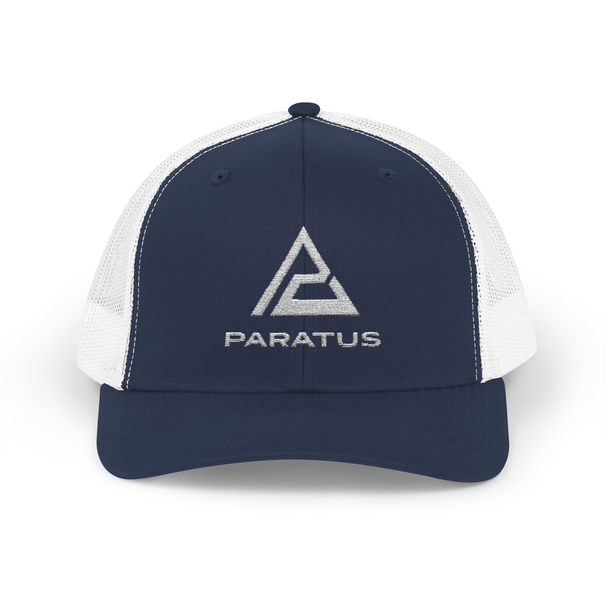 Paratus Logo Snapback Trucker Cap — White Logo
