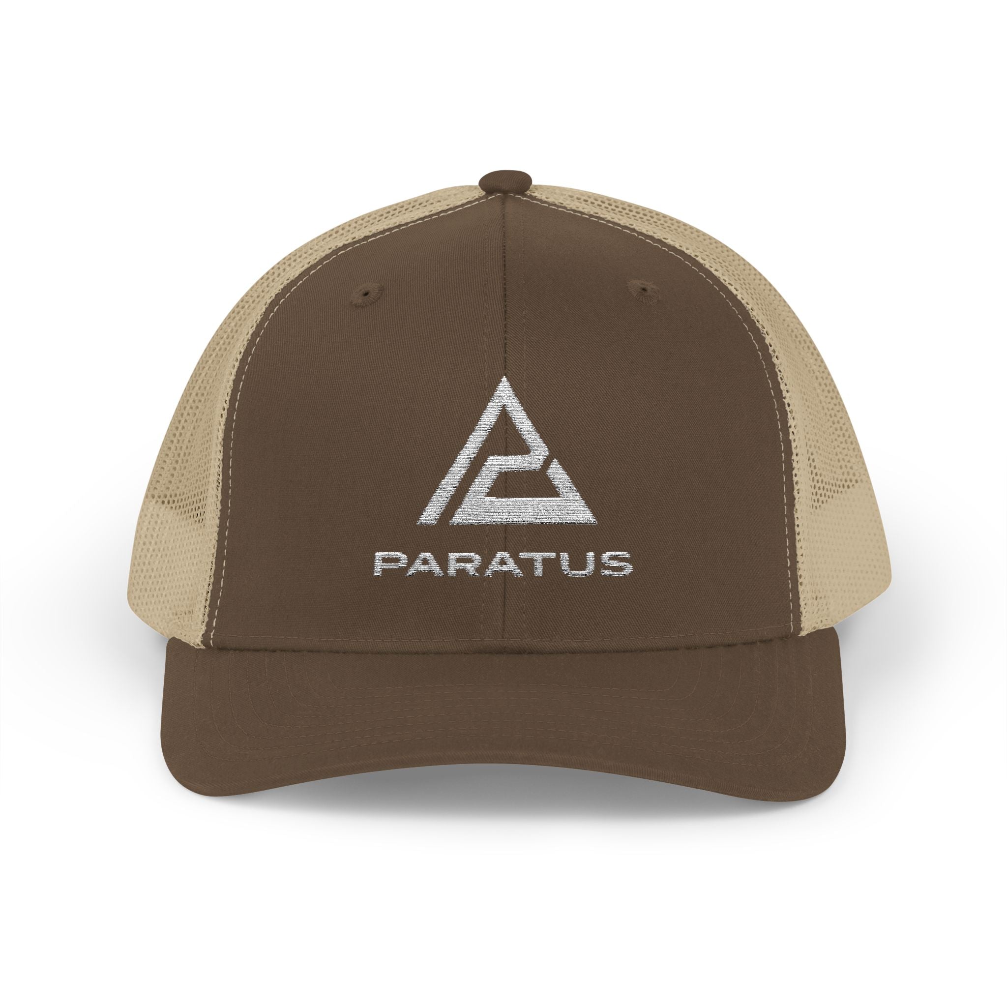 Paratus Logo Snapback Trucker Cap — White Logo