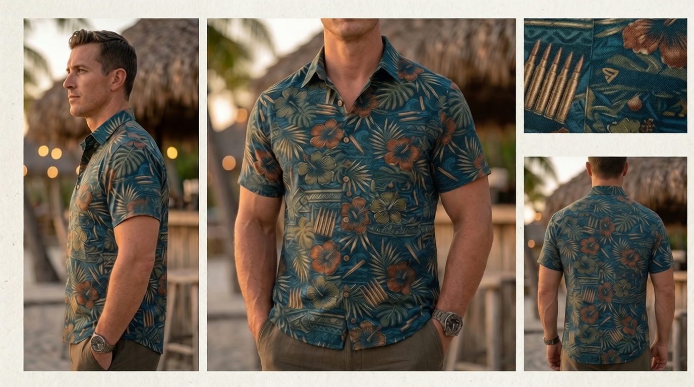 Paratus "Gray Man" Hawaiian Print .556 Casings Design