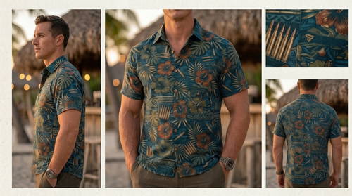 Paratus "Gray Man" Hawaiian Print .556 Casings Design