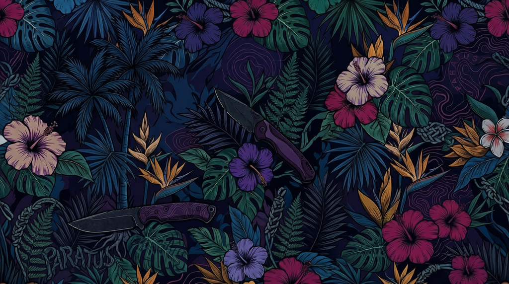 Paratus "Gray Man" Hawaiian Print Knife Design