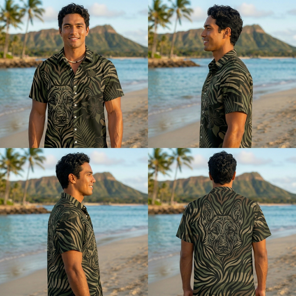 Paratus "Gray Man" Hawaiian Print Camo K9 Design Shirt