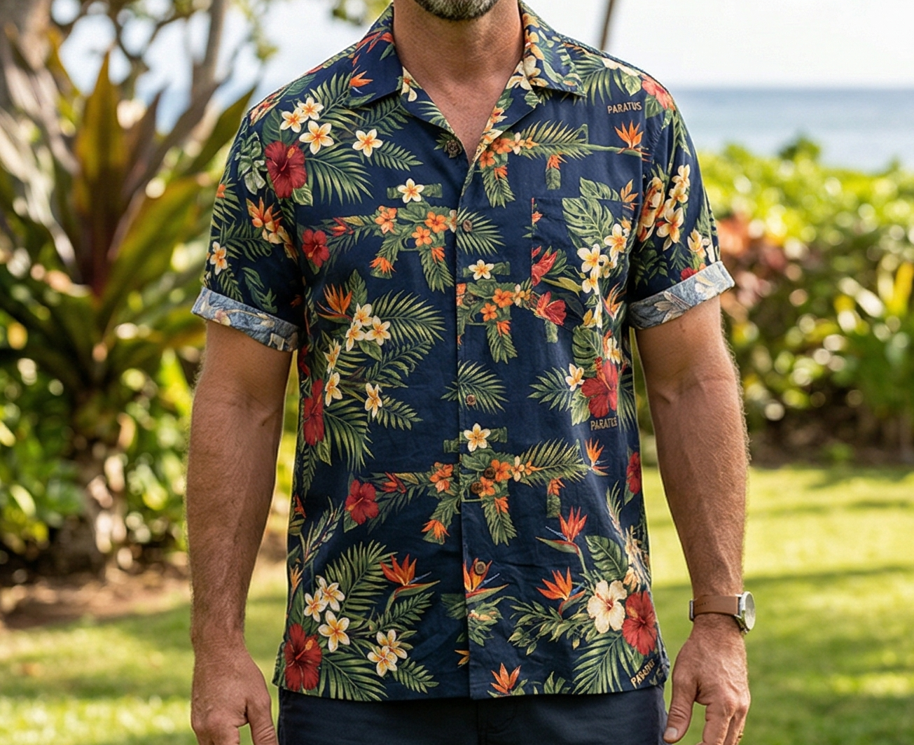 Paratus "Gray Man" Hawaiian Print Rifle Design Shirt