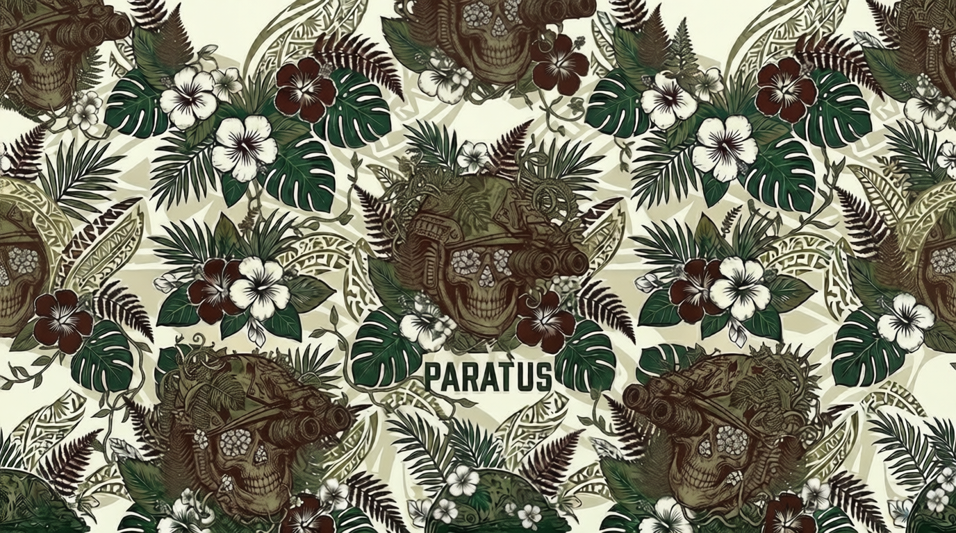 Paratus "Gray Man" Hawaiian Print Operator Design Shirt