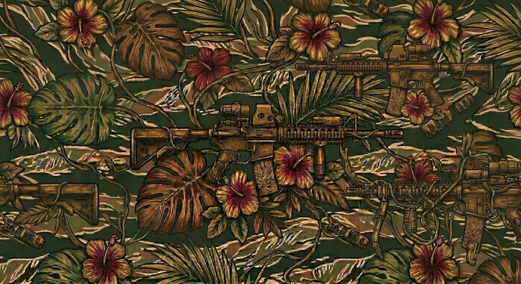 Paratus "Gray Man" Hawaiian Print MK18 Design Shirt